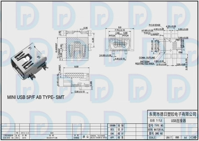 USB连接器首选供货商 MIN USB 5P/F AB与东莞德日塑胶电子的专业制造之道